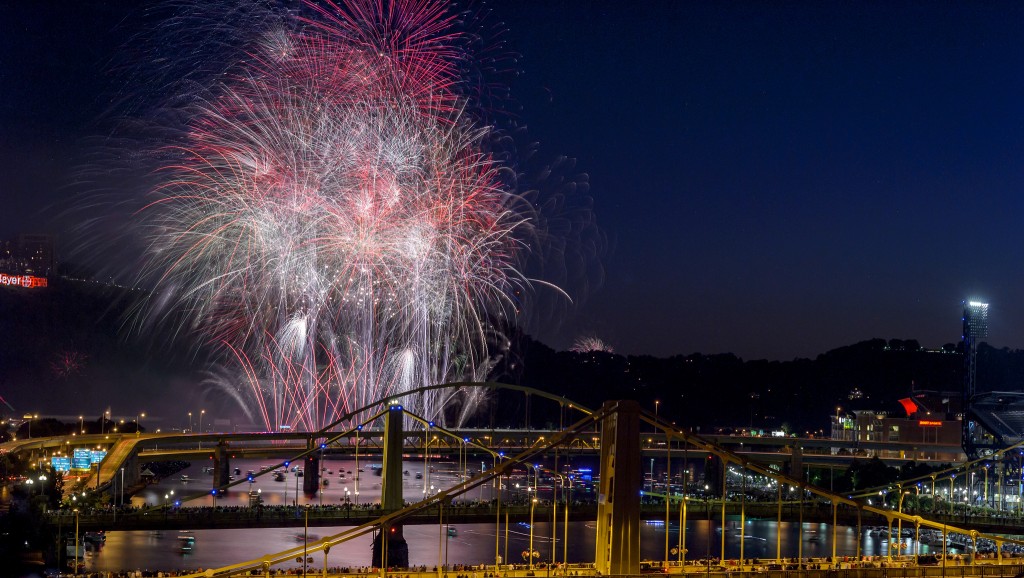 “Pittsburgh Fireworks” by Julia Wolf on Flickr, made available under a CC BY-NC-SA 2.0 license