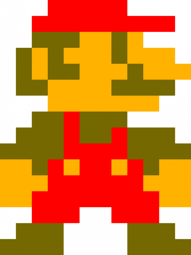 Pixelated image of Mario.