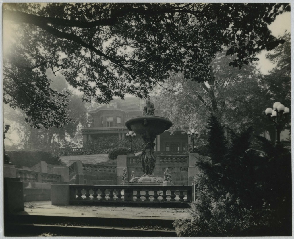 Benedum Hall Gardens and Fountain.  Source: Chatham University Archives & Special Collections 