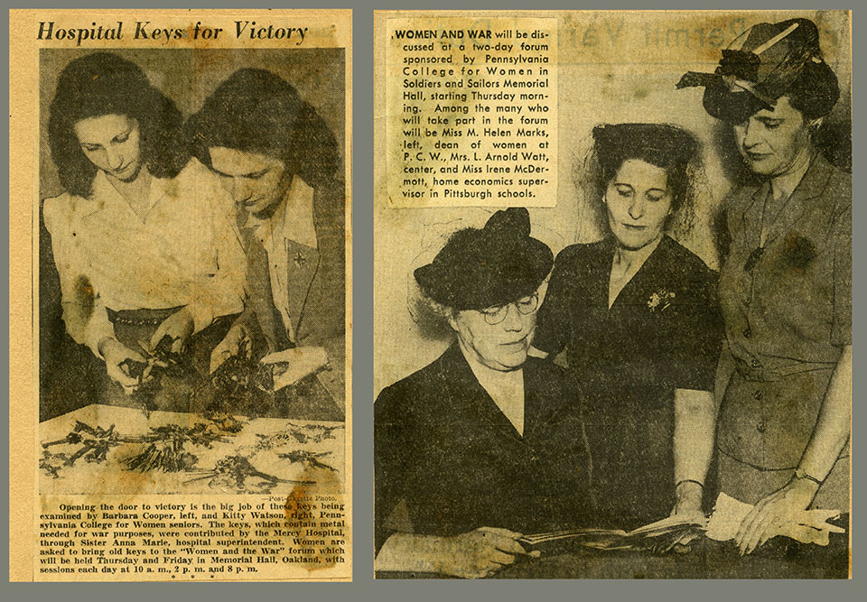 Clippings documenting Chatham's "Women and the War" Conference