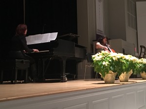 Chelsea Alvarado, cello, performed Song for Sienna by Brian Crain. She was accompanied by Paula Tuttle, piano. 