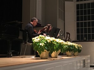 Tanya Guterson-Trestman, guitar, performed Snowflight by Andrew York as a solo. Then, accompanied by her guitar instructor, John Marcinizyn, they performed Blackbird by Lennon and McCartney.