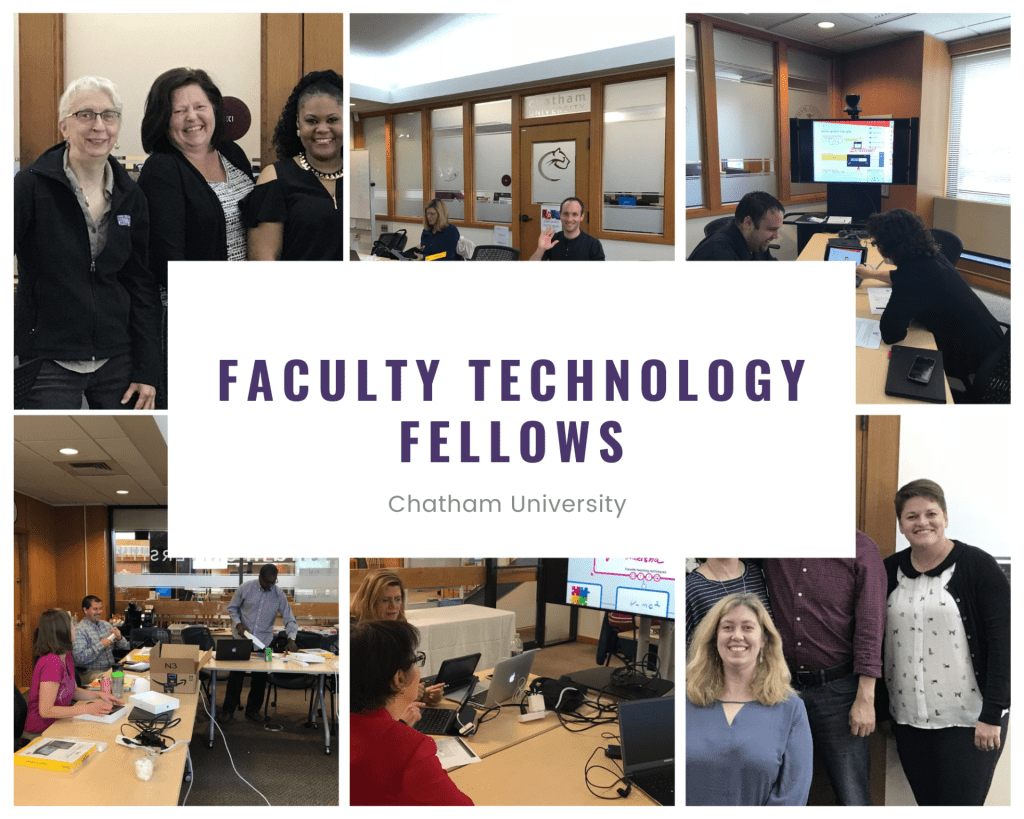 A collage of picture of past faculty technology fellows.